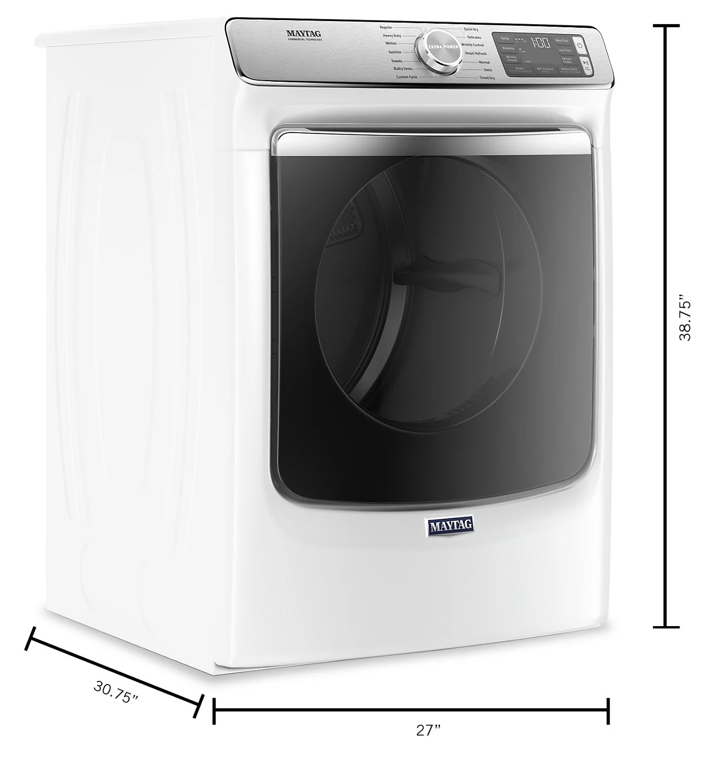 Maytag 7.3 Cu. Ft. Smart Front-Load Electric Dryer with Extra Power and Steam - YMED8630HW - Image 2