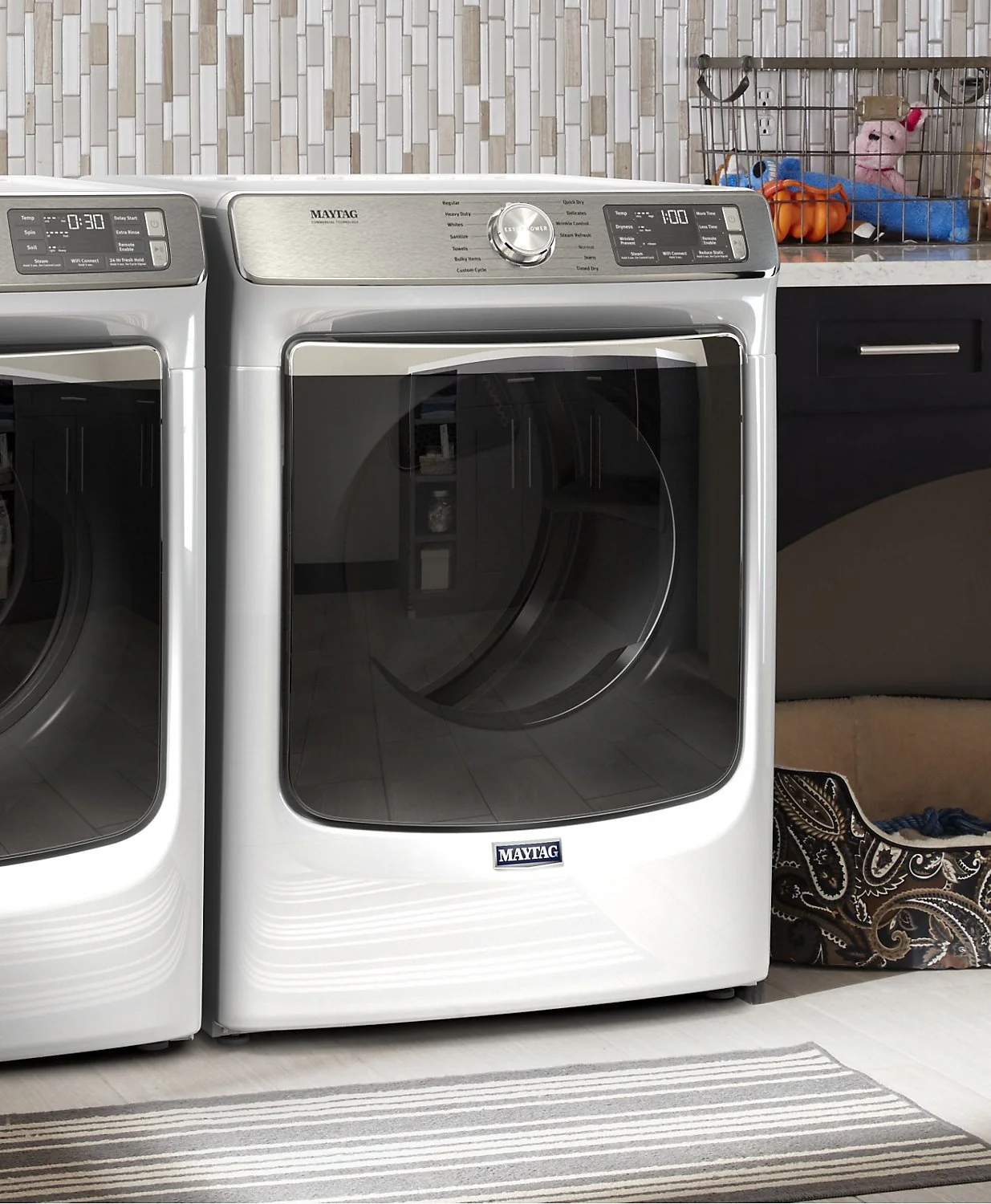Maytag 7.3 Cu. Ft. Smart Front-Load Electric Dryer with Extra Power and Steam - YMED8630HW - Image 4