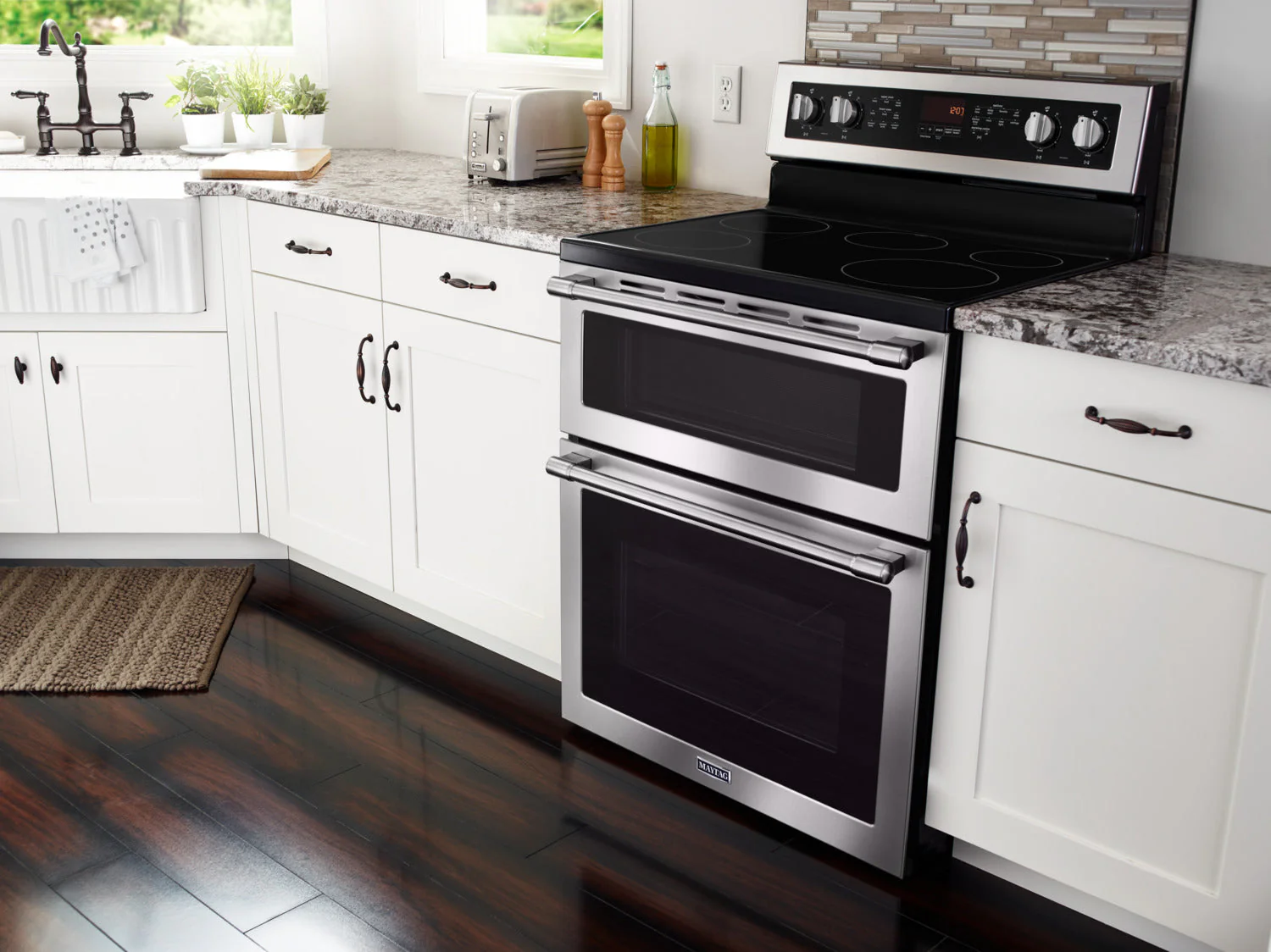 Maytag Stainless Steel Freestanding Electric Double Oven Range (6.7 Cu. Ft.) - YMET8800FZ - Image 2