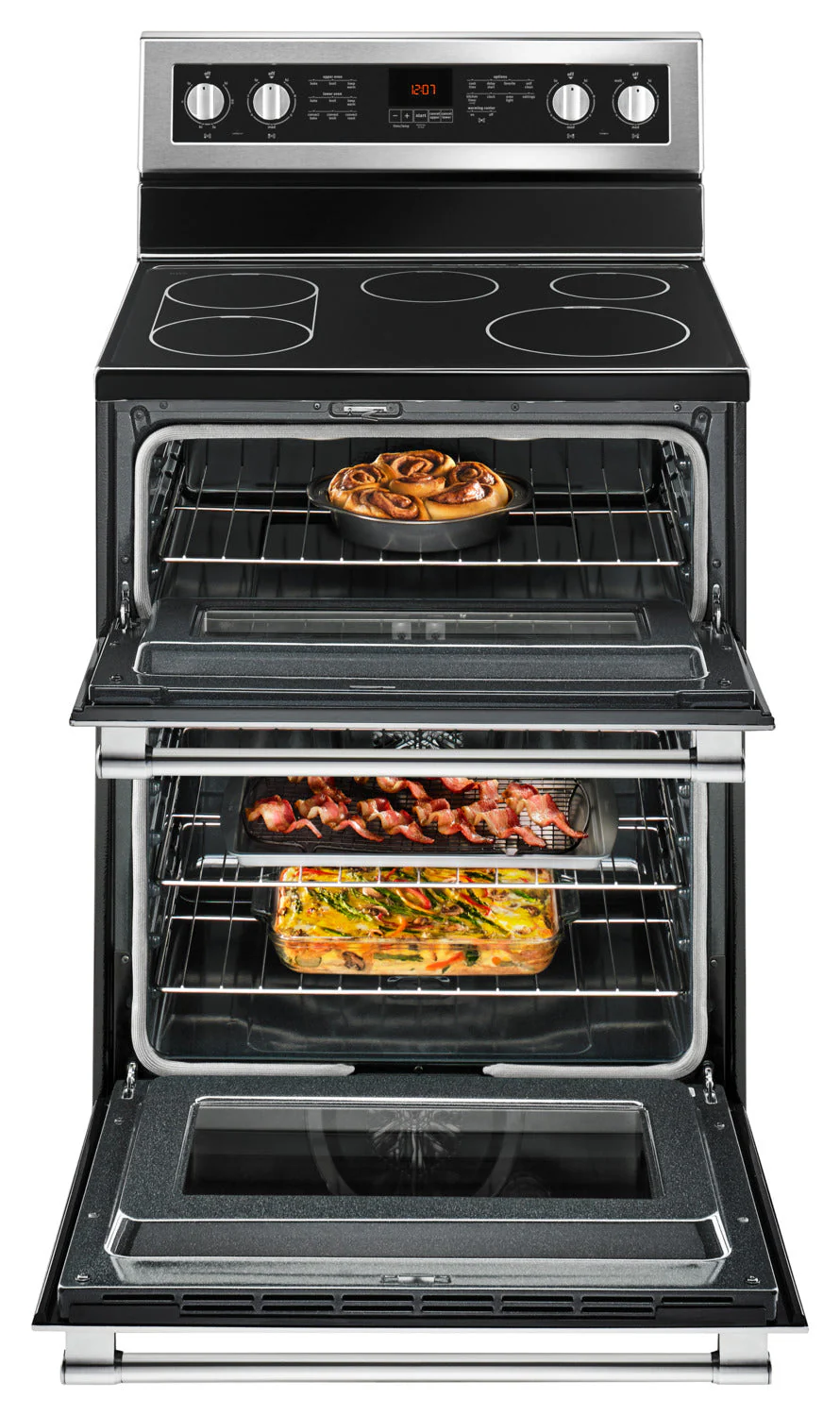 Maytag Stainless Steel Freestanding Electric Double Oven Range (6.7 Cu. Ft.) - YMET8800FZ - Image 6