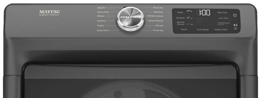Maytag Volcano Black Gas Dryer with Extra Power and Quick Cycle (7.3 cu. ft.) - MGD6630MBK - Image 4