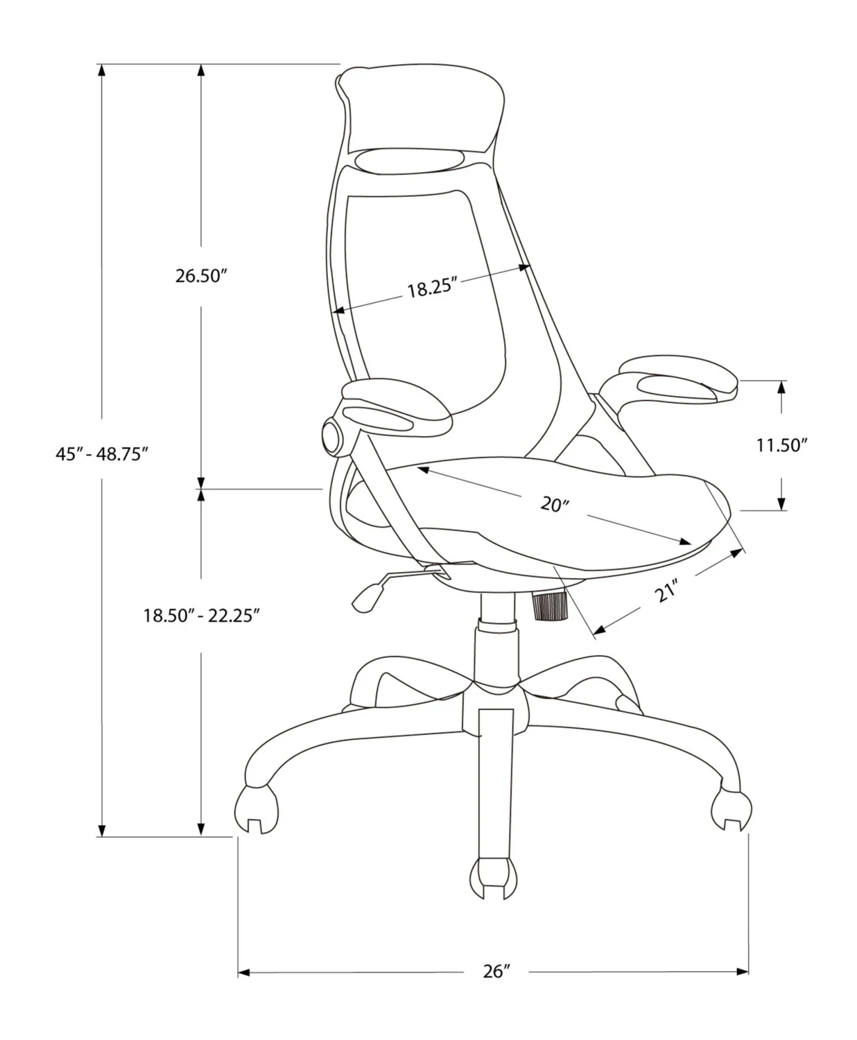 Meade Executive Mesh Office Chair - Black - Image 8