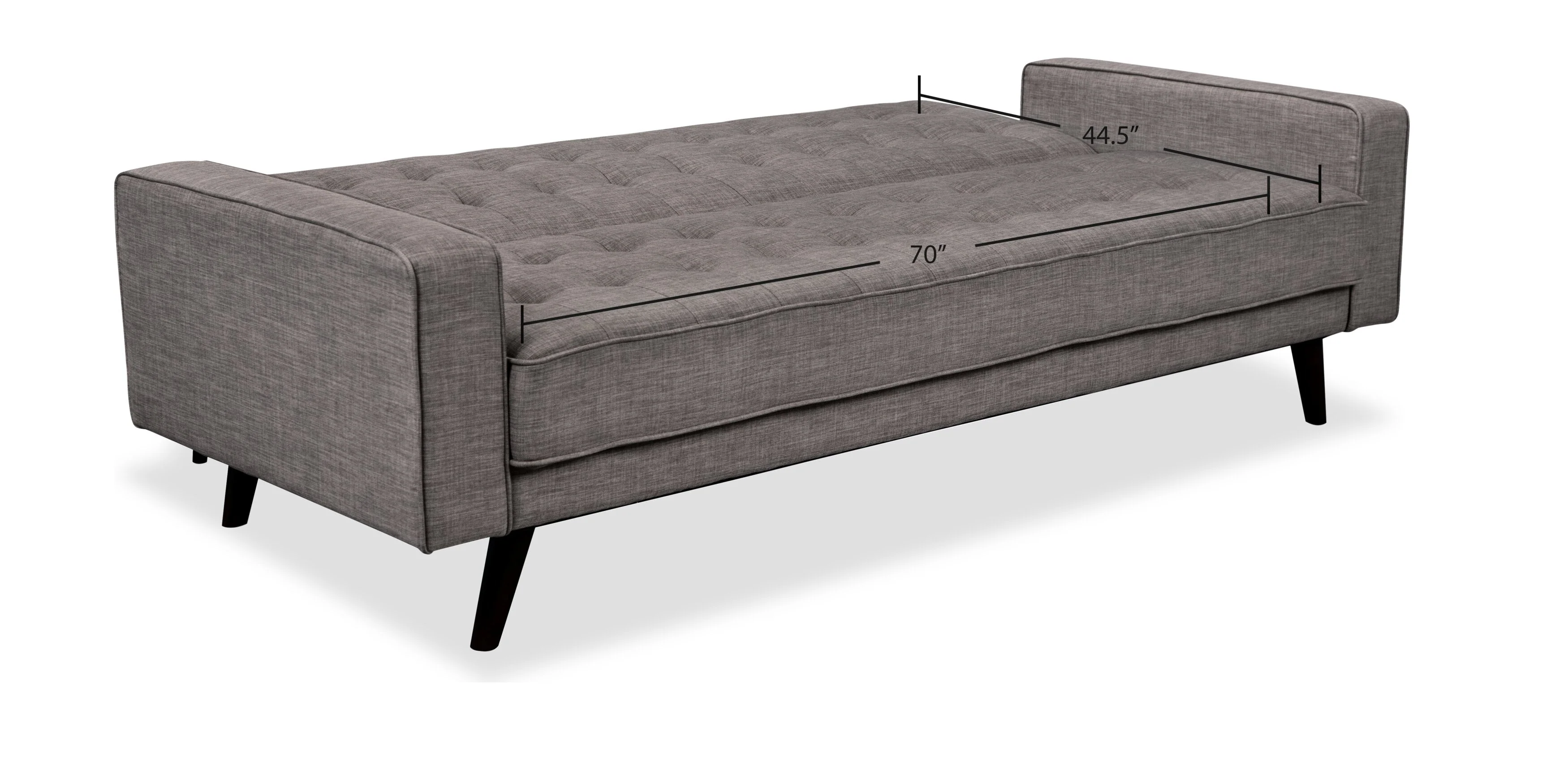 Meagan Linen-Look Fabric Futon - Grey - Image 16