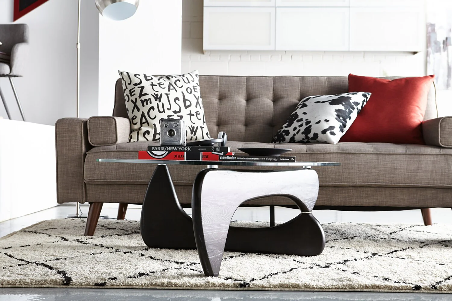 Meagan Linen-Look Fabric Futon - Grey - Image 8