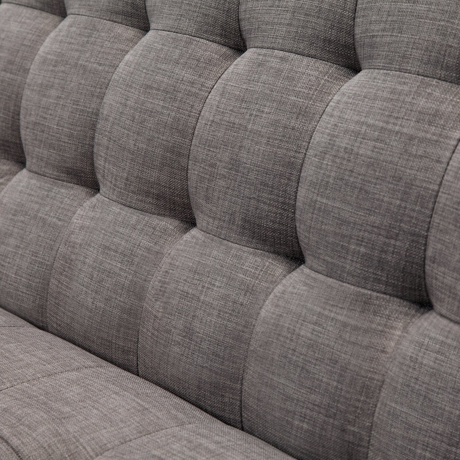Meagan Linen-Look Fabric Futon - Grey - Image 9