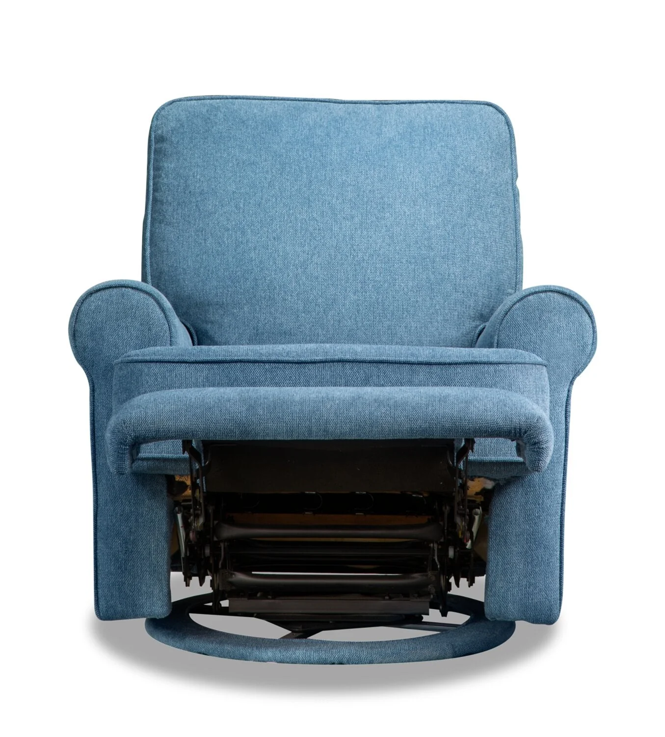 Melvin Chenille Swivel Glider Recliner - Blue - Image 3