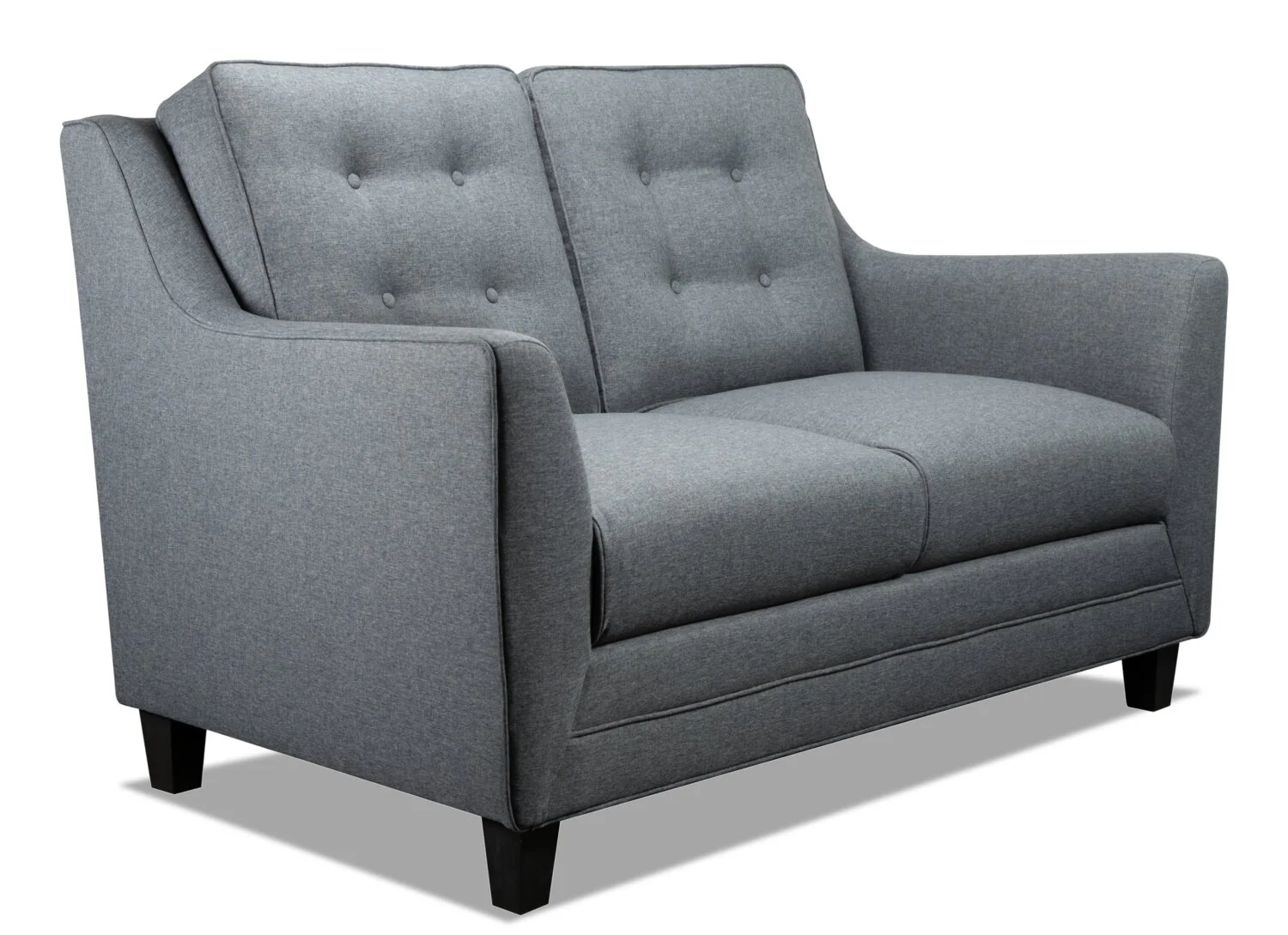 Merrigan Linen-Look Fabric Loveseat - Grey - Image 2