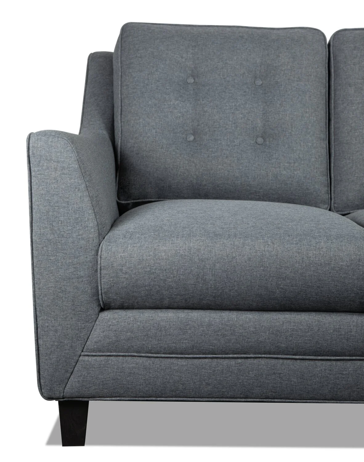 Merrigan Linen-Look Fabric Loveseat - Grey - Image 5