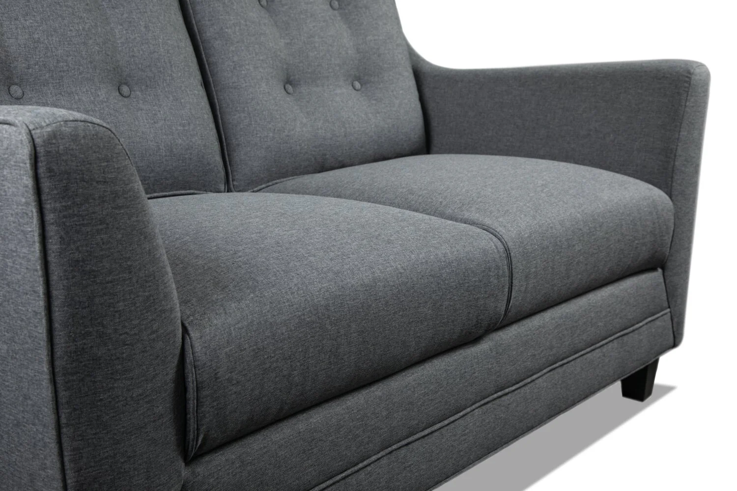 Merrigan Linen-Look Fabric Loveseat - Grey - Image 6