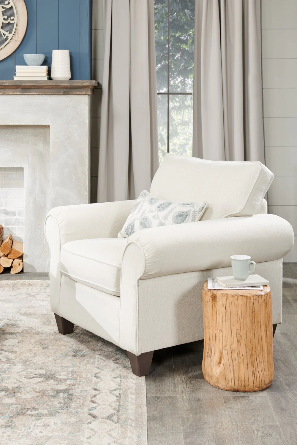 Minstrel Chenille Chair - Ecru - Image 5
