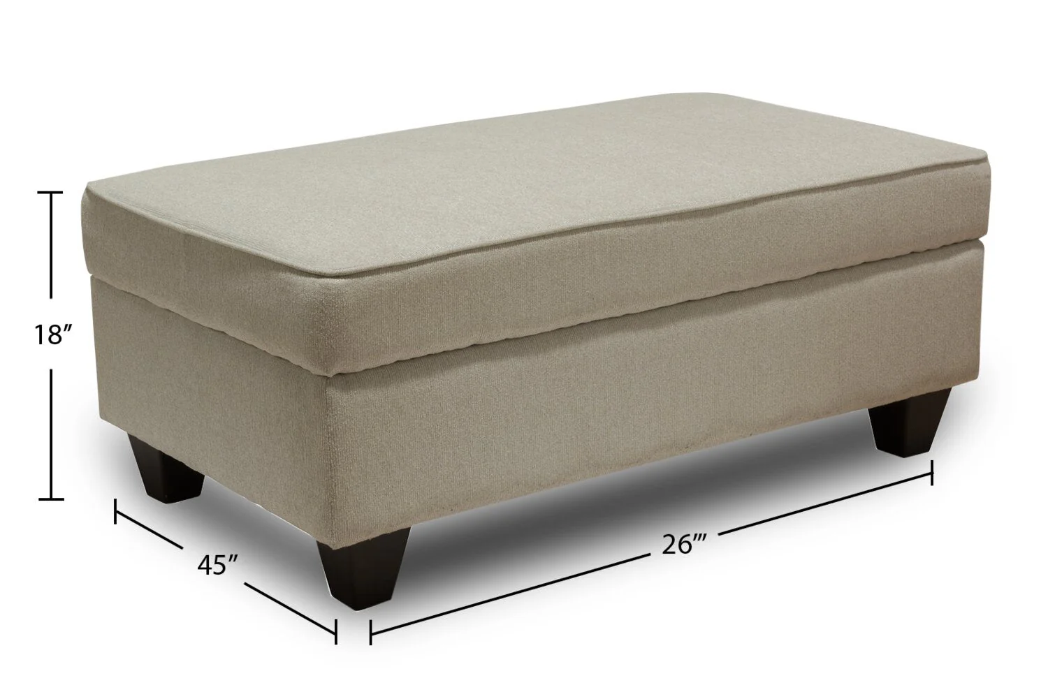 Minstrel Chenille Ottoman - Ecru - Image 6