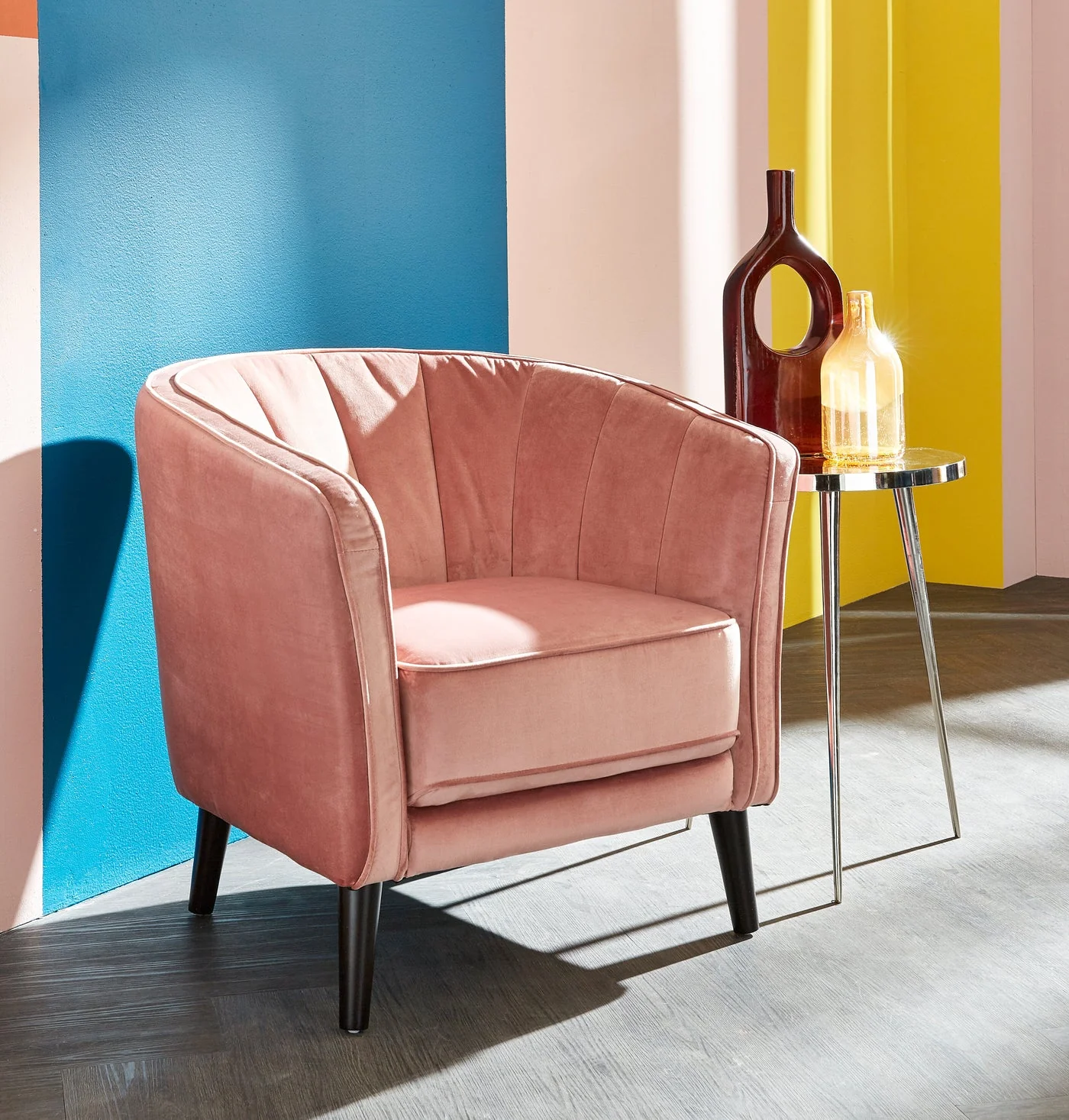 Mocon Velvet Accent Chair - Pink - Image 6
