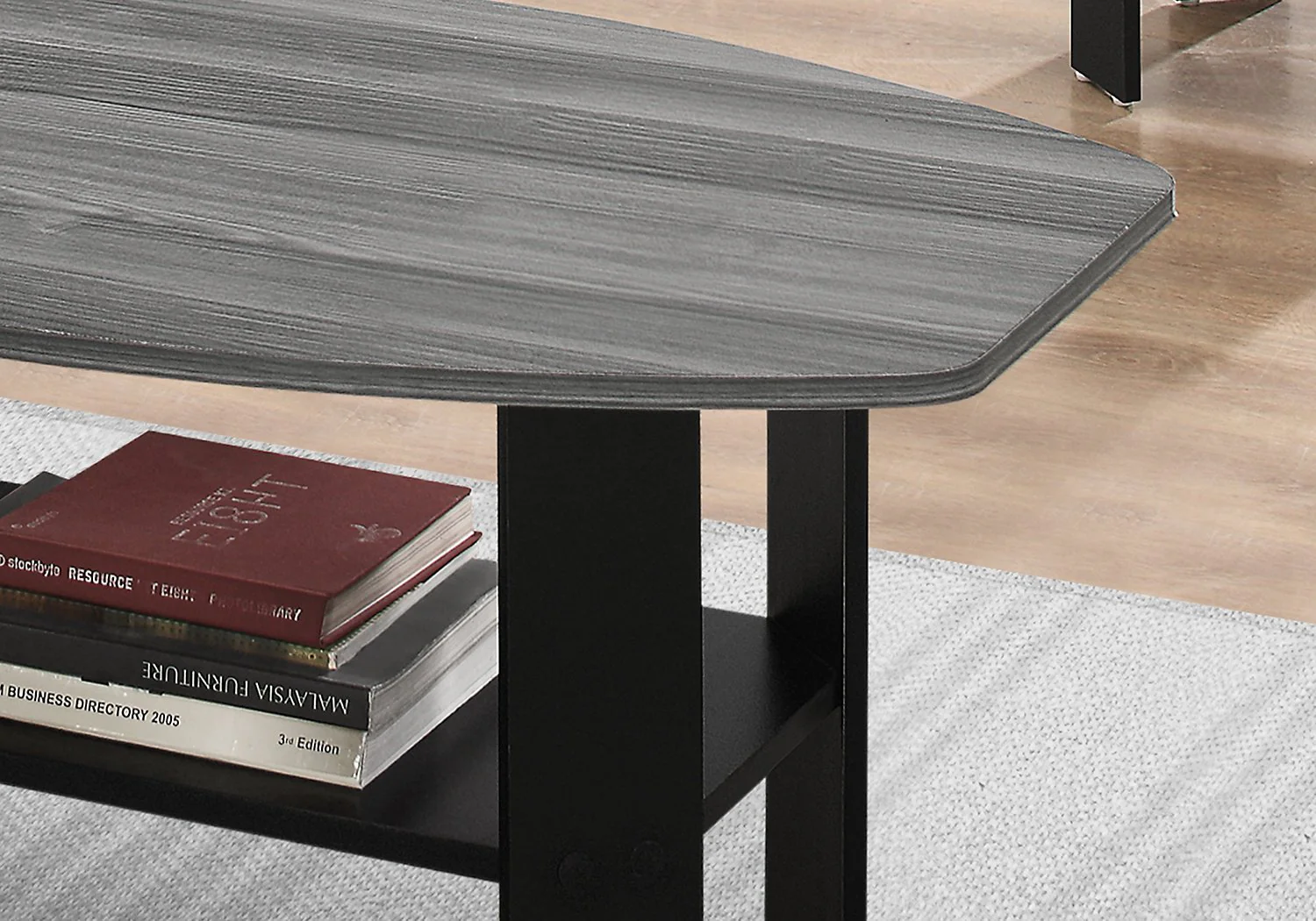 Mondavi 3-Piece Coffee and Two End Tables Package - Grey and Black - Image 2
