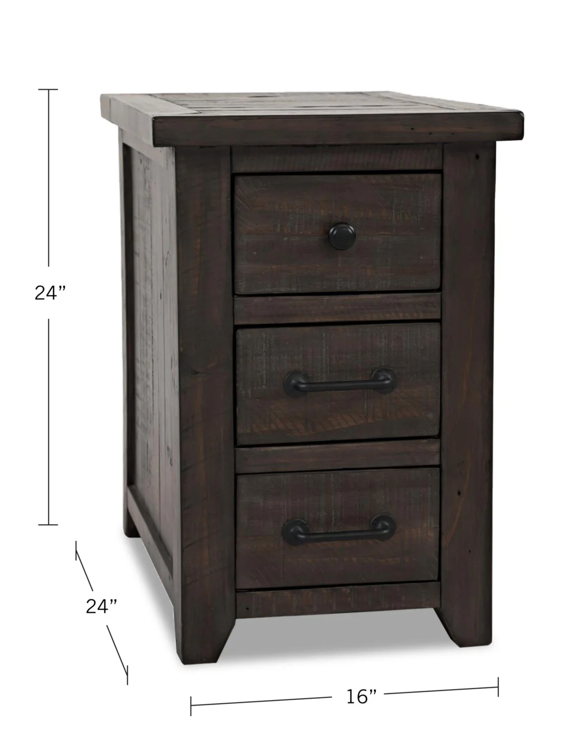 Morgan Chairside Table with USB - Brown - Image 10