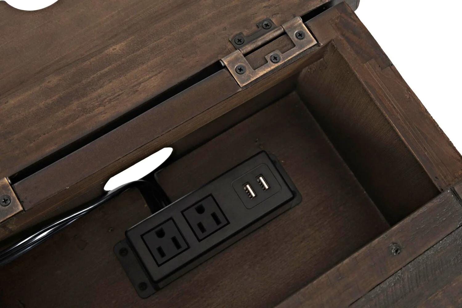 Morgan Chairside Table with USB - Brown - Image 8