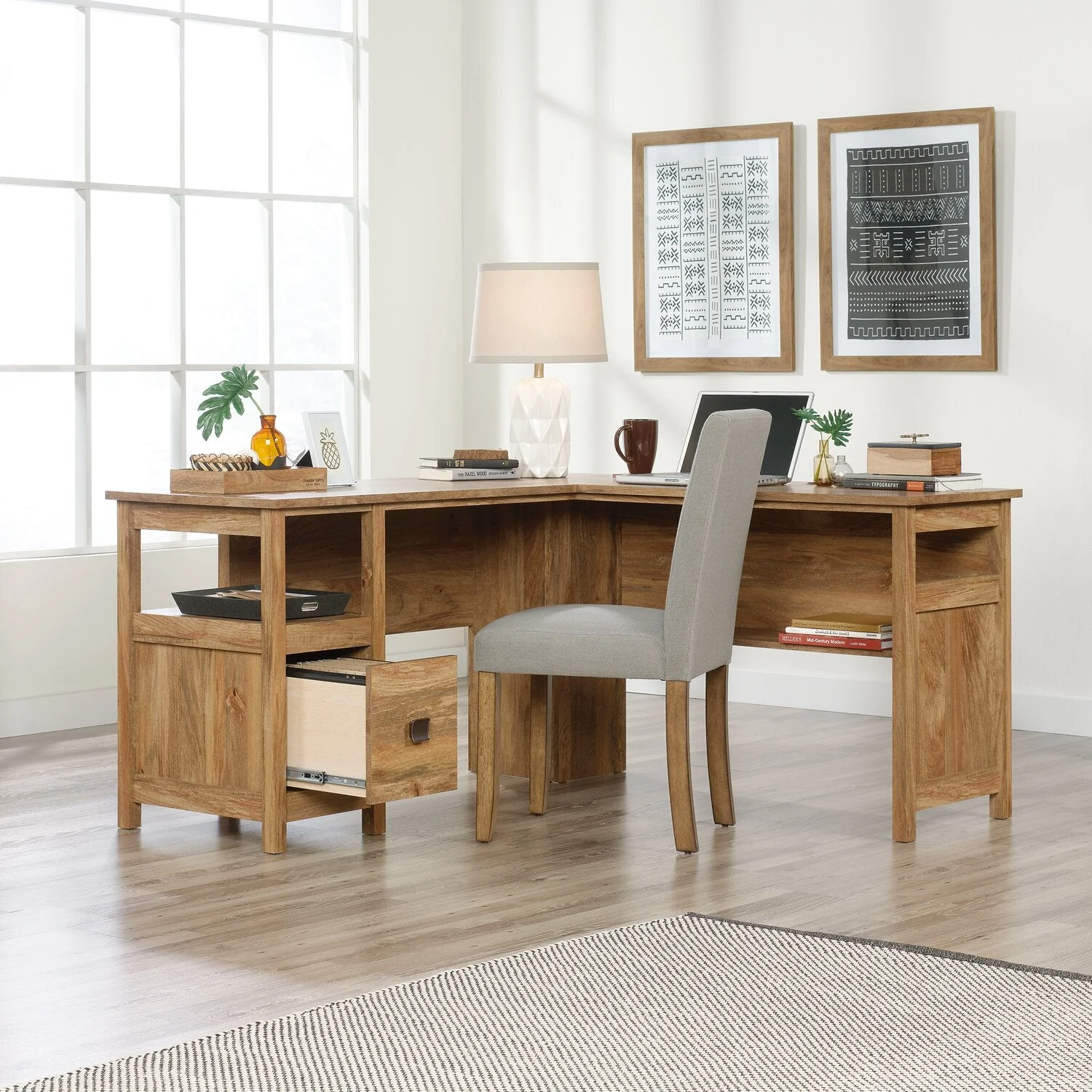 Moura L-Shaped Desk - Sindoori Mango - Image 8