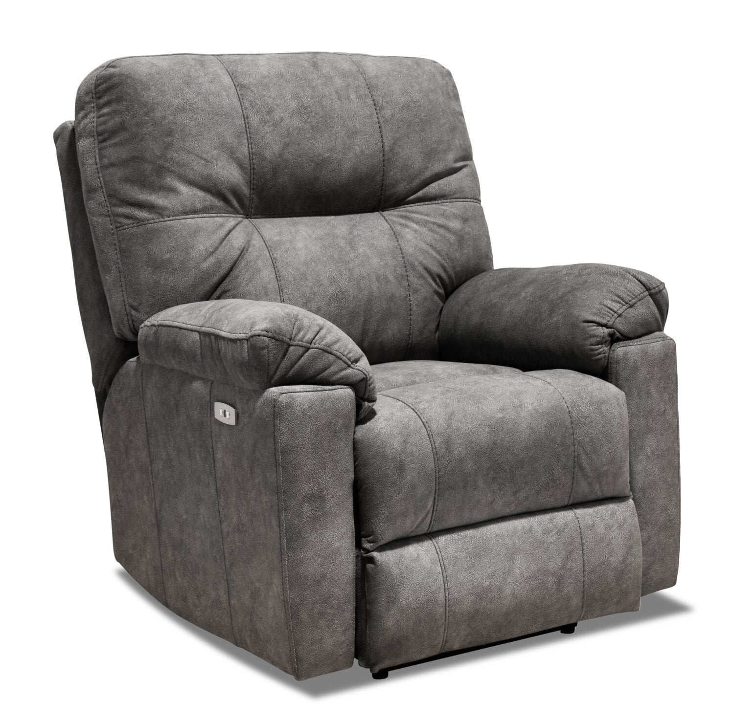 Muncey Polyester Power Recliner - Grey - Image 2