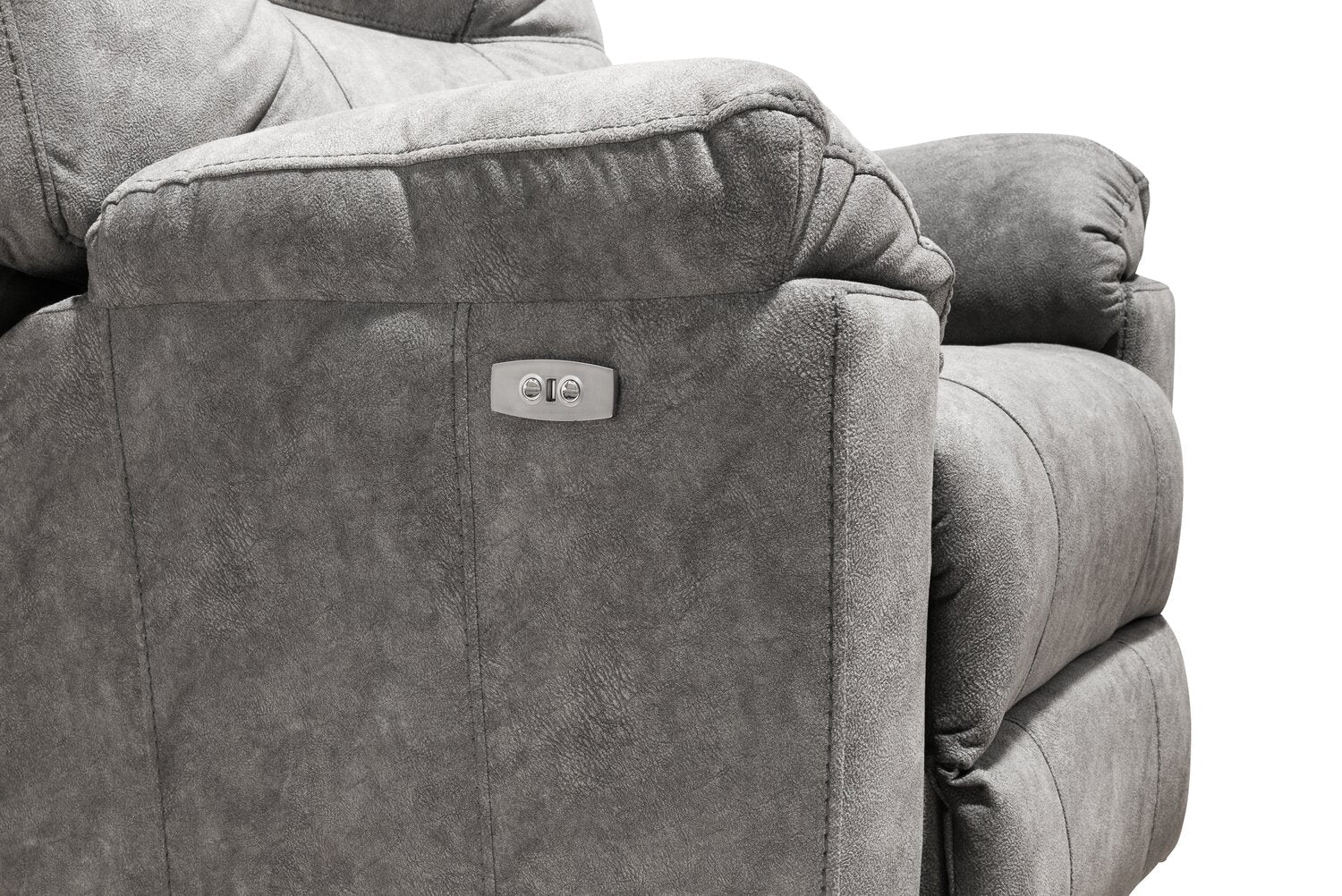 Muncey Polyester Power Recliner - Grey - Image 5