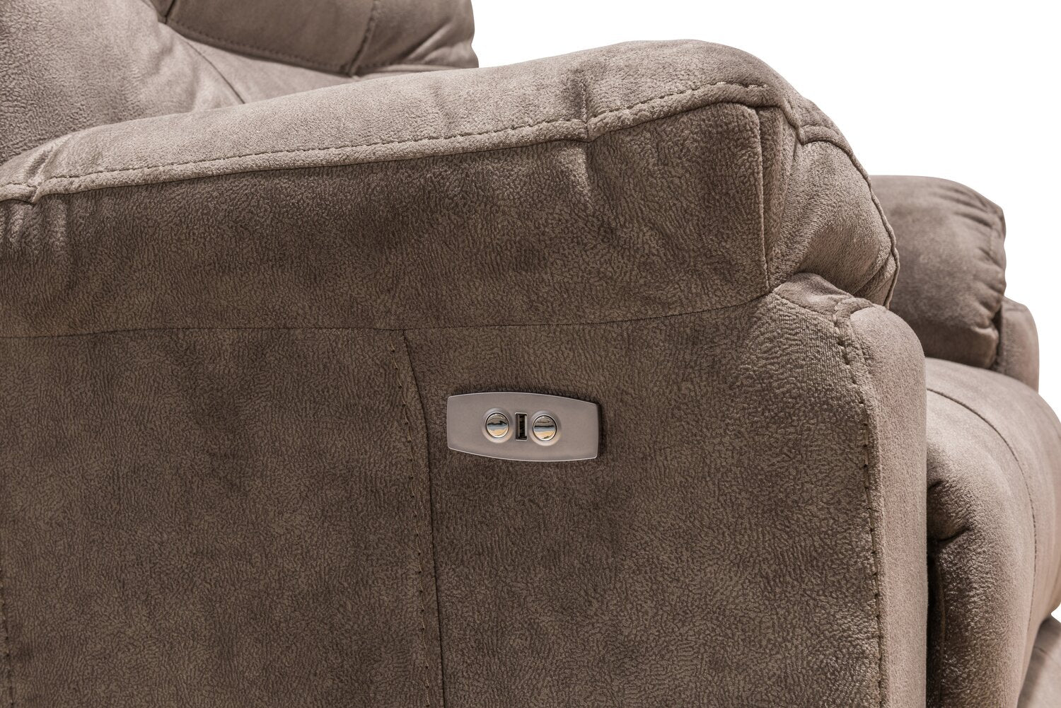 Muncey Polyester Power Recliner - Latte - Image 6