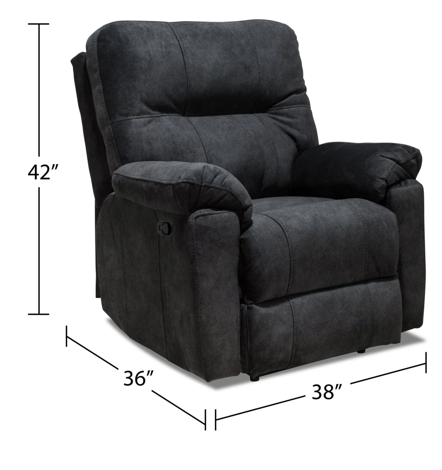 Muncey Polyester Recliner - Graphite - Image 8