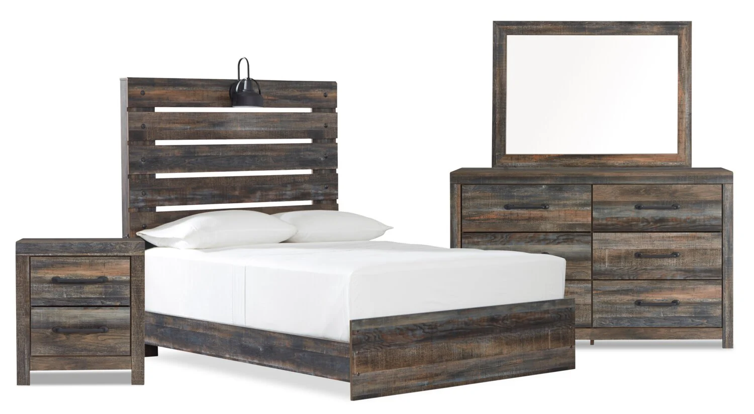 Naylon 6-Piece Full Bedroom Set - Brown