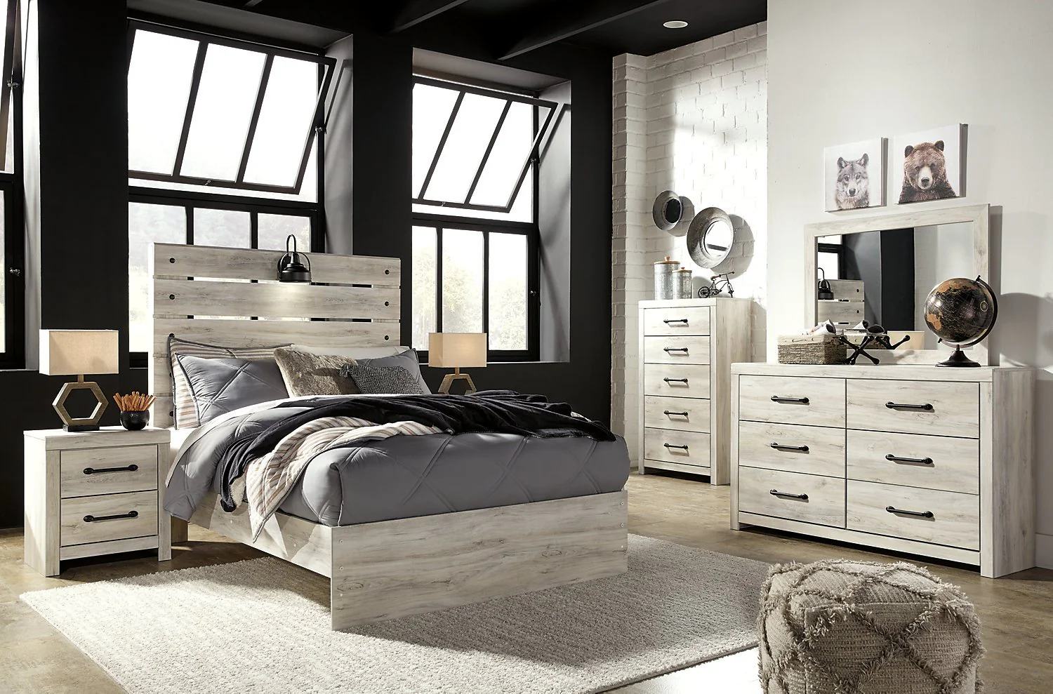Naylon 6-Piece Full Bedroom Set - White - Image 2