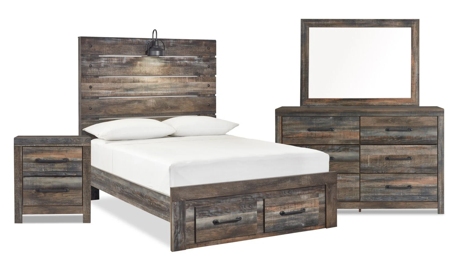 Naylon 6-Piece Full Storage Bedroom Set - Brown