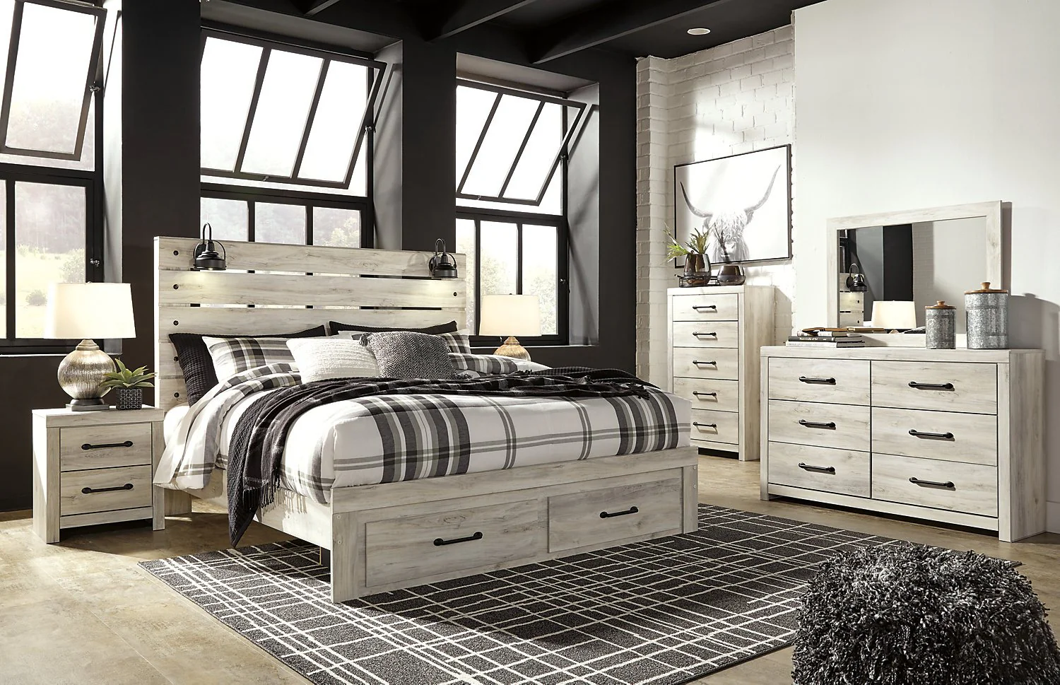 Naylon 6-Piece King Storage Bedroom Set - White - Image 2