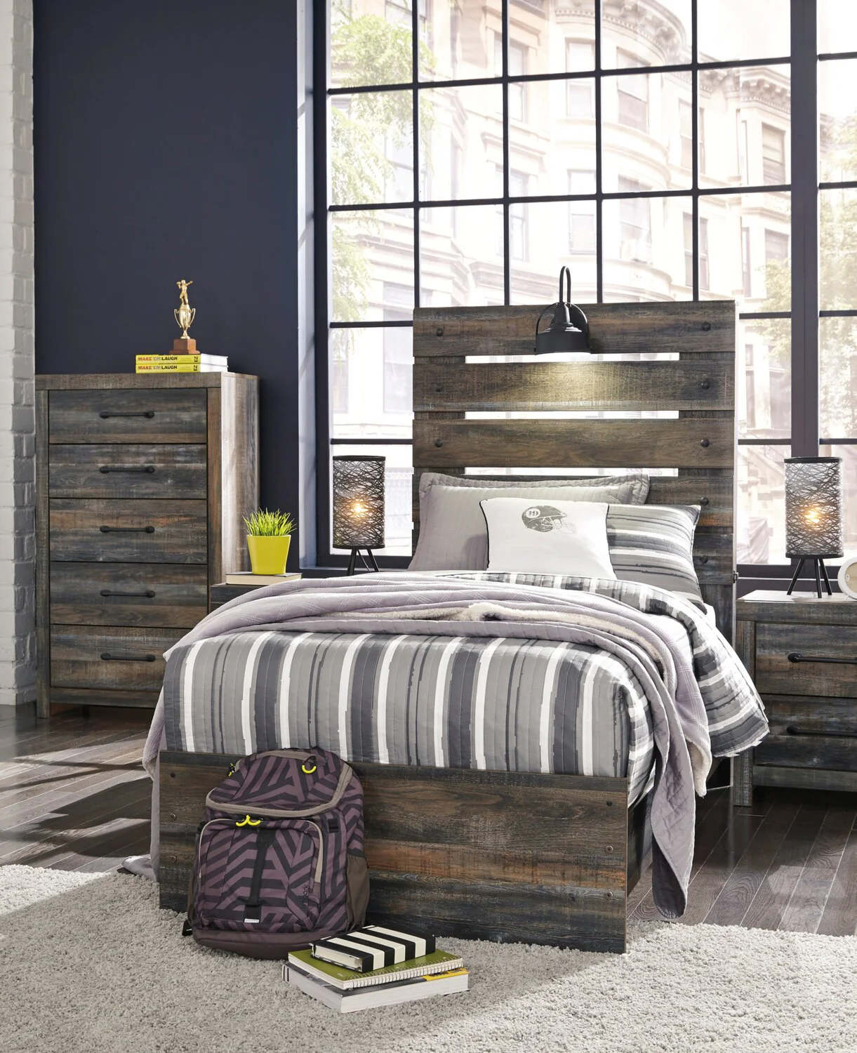 Naylon 6-Piece Twin Bedroom Set - Brown - Image 2
