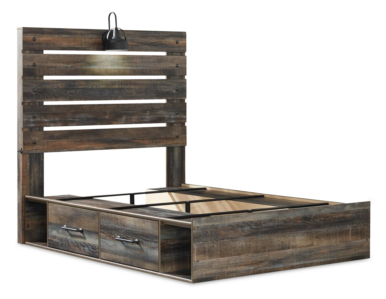 Naylon Full Side Storage Bed - Brown - Image 3