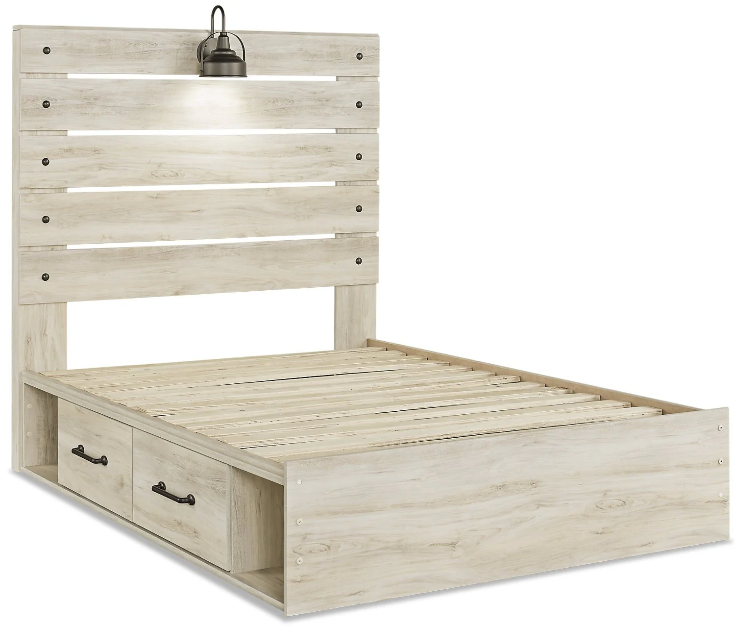Naylon Full Side Storage Bed - White - Image 2