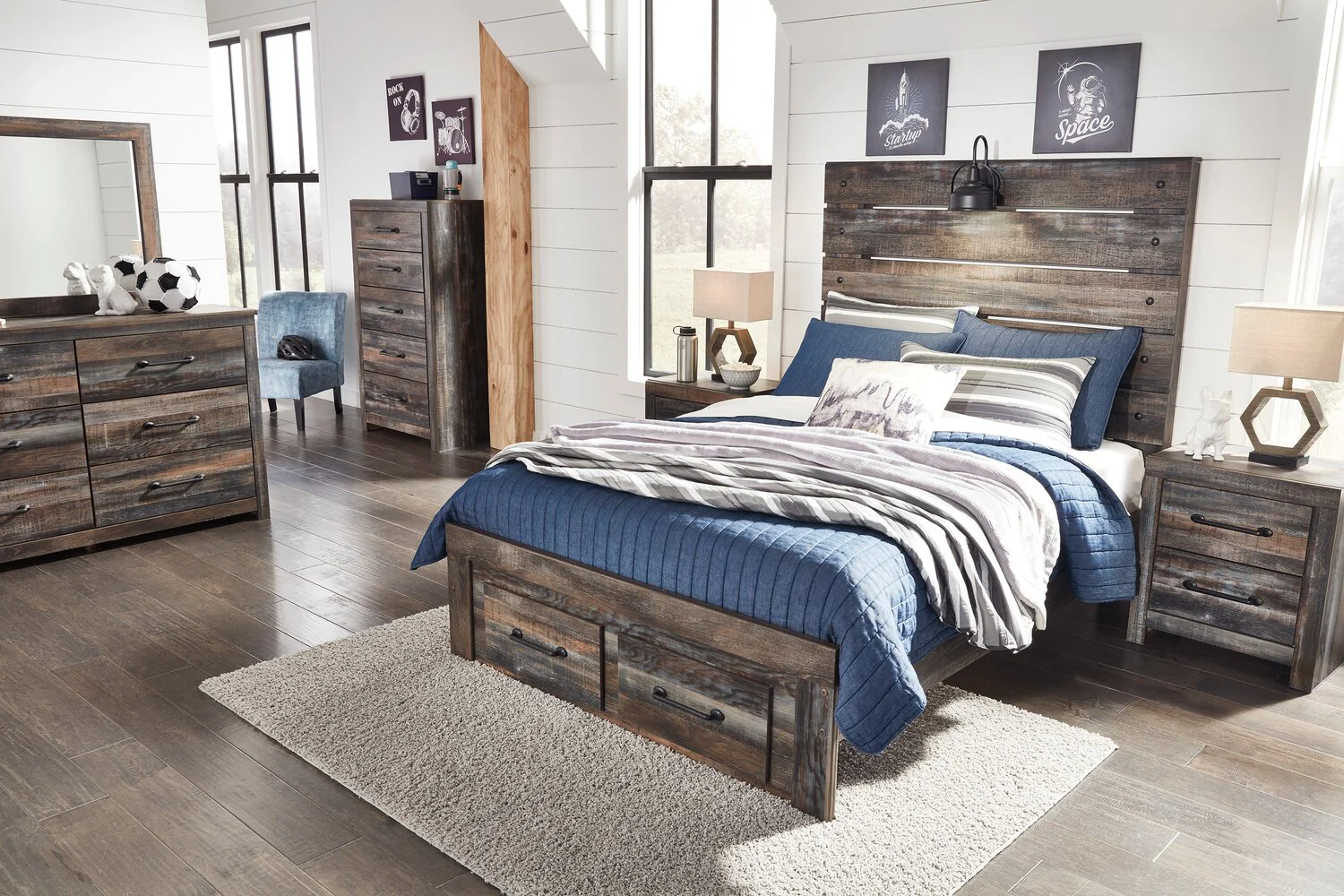 Naylon Full Storage Bed - Brown - Image 4