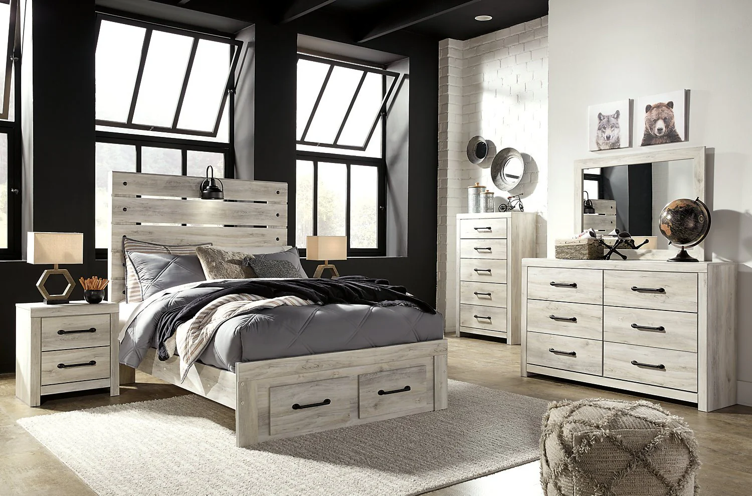 Naylon Full Storage Bed - White - Image 4