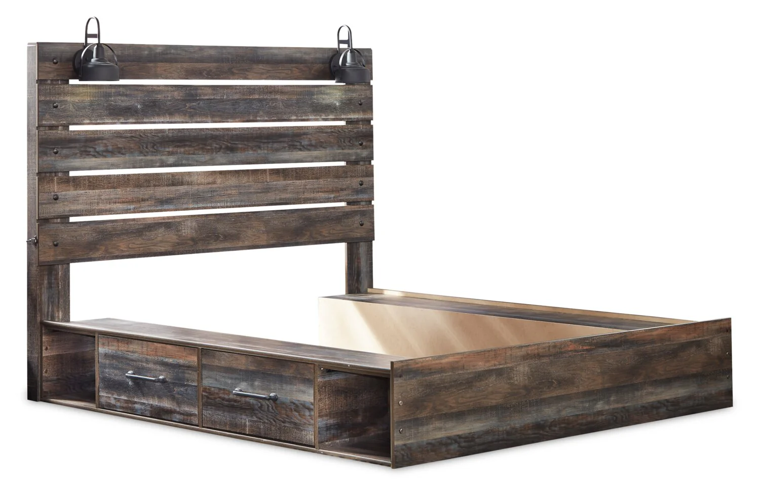 Naylon King Side Storage Bed - Brown - Image 3
