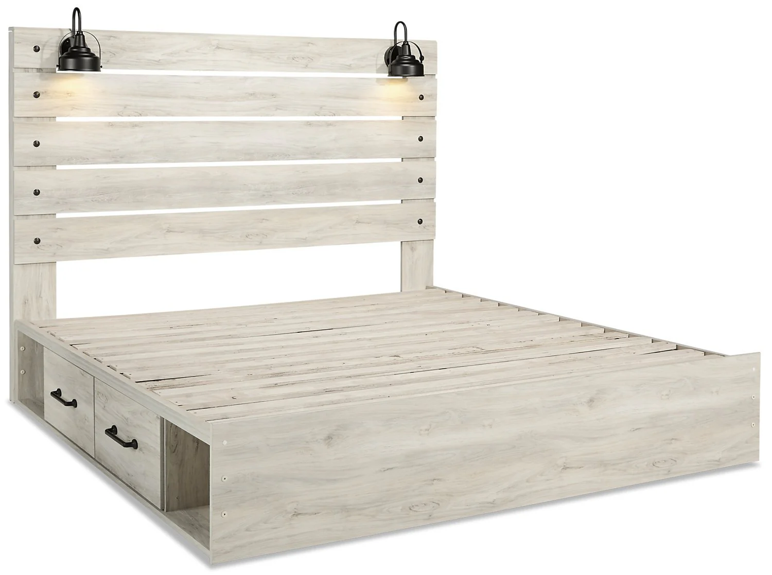 Naylon King Side Storage Bed - White - Image 2