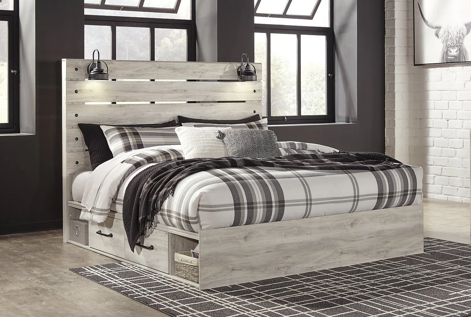 Naylon King Side Storage Bed - White - Image 5