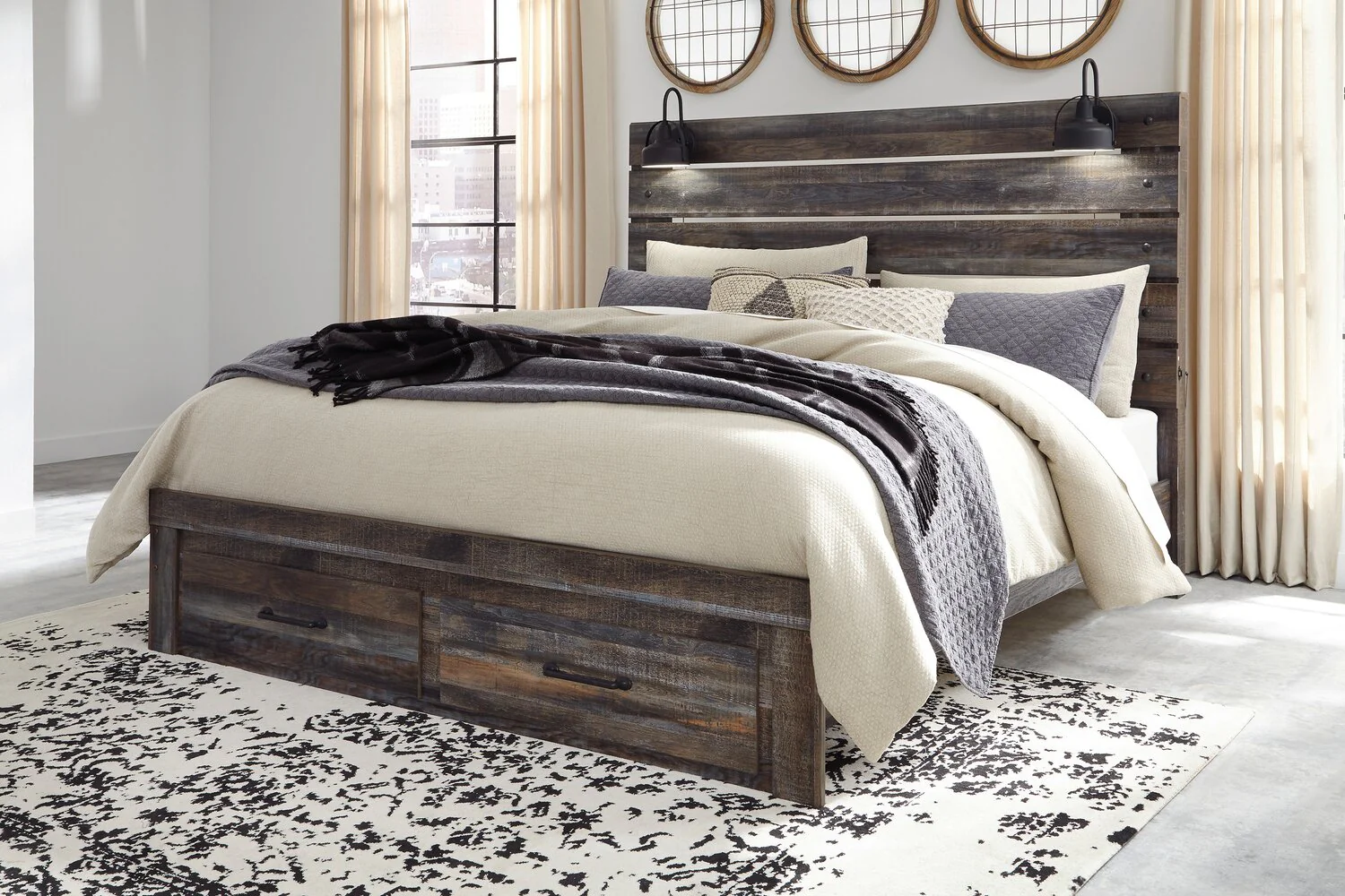 Naylon King Storage Bed - Brown - Image 3