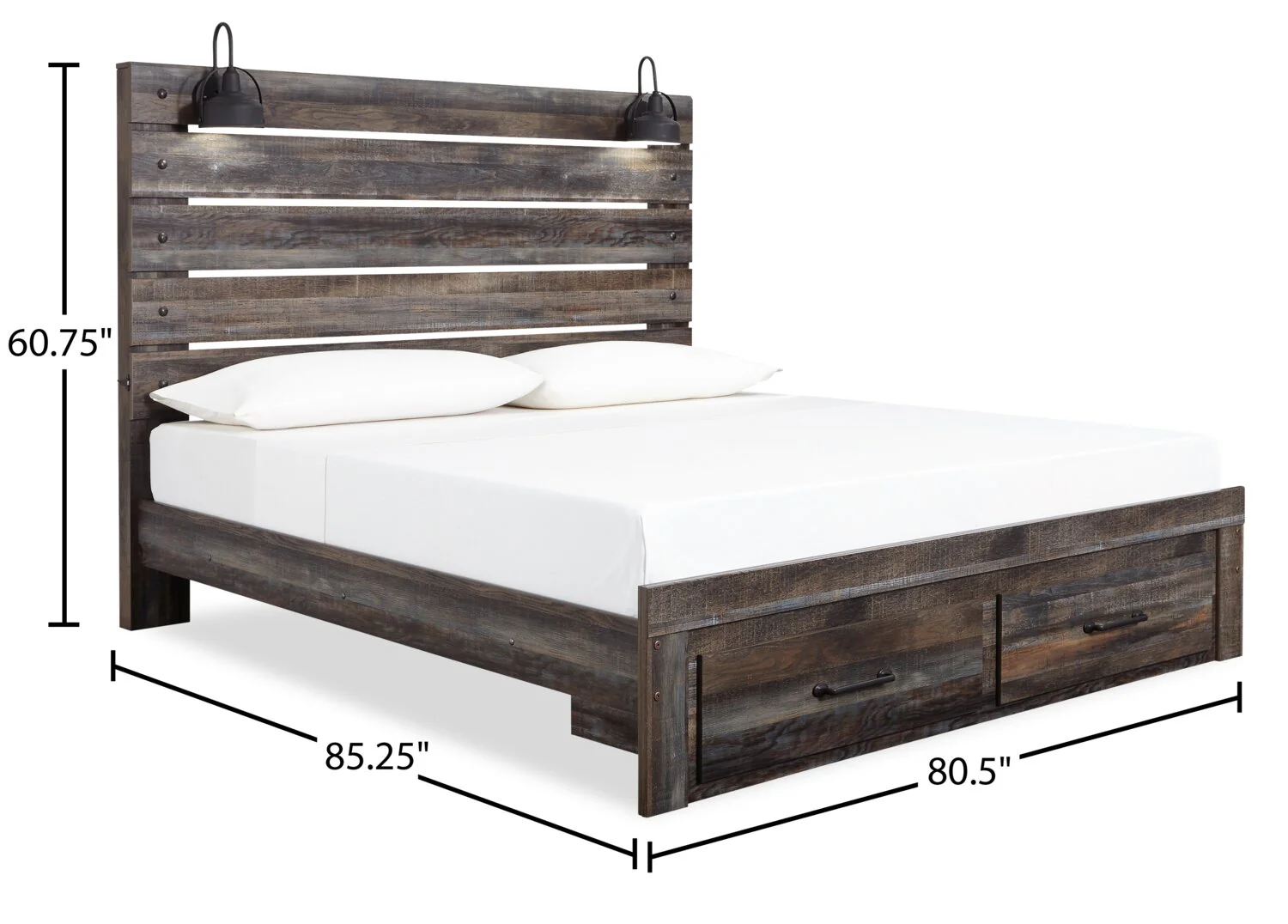 Naylon King Storage Bed - Brown - Image 4