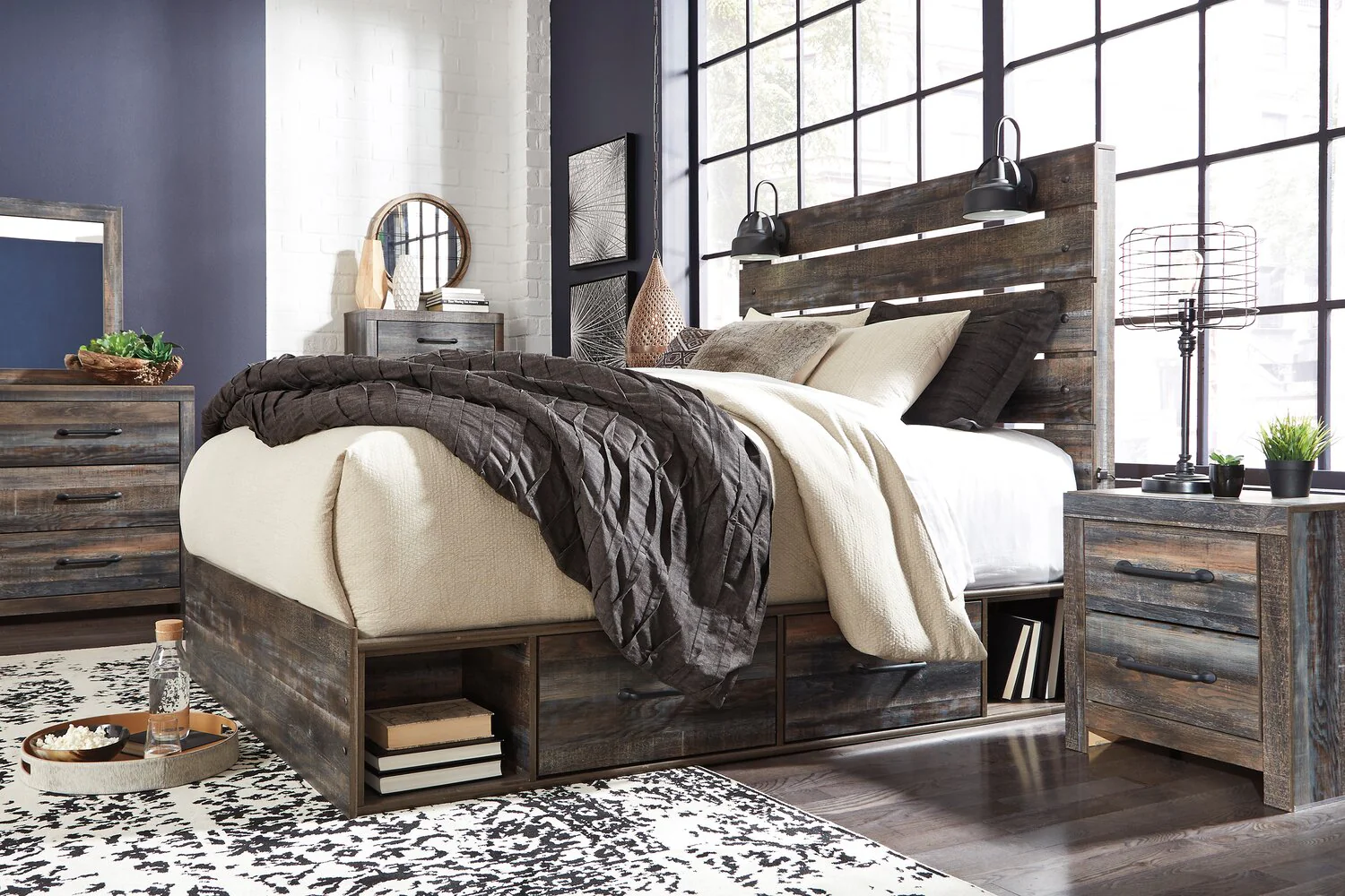 Naylon Queen Side Storage Bed - Brown - Image 6