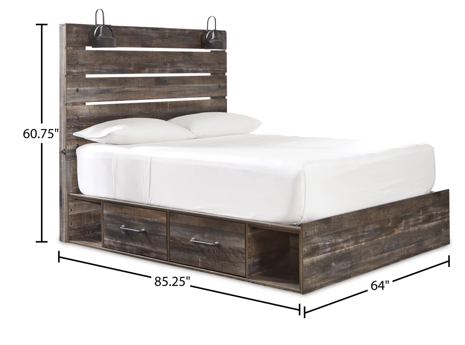 Naylon Queen Side Storage Bed - Brown - Image 8