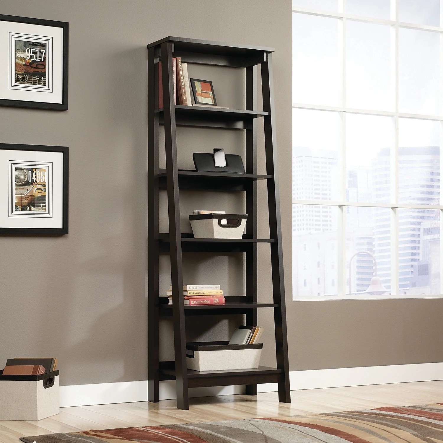 Newhaven Bookcase with Five Shelves - Jamocha Wood - Image 2