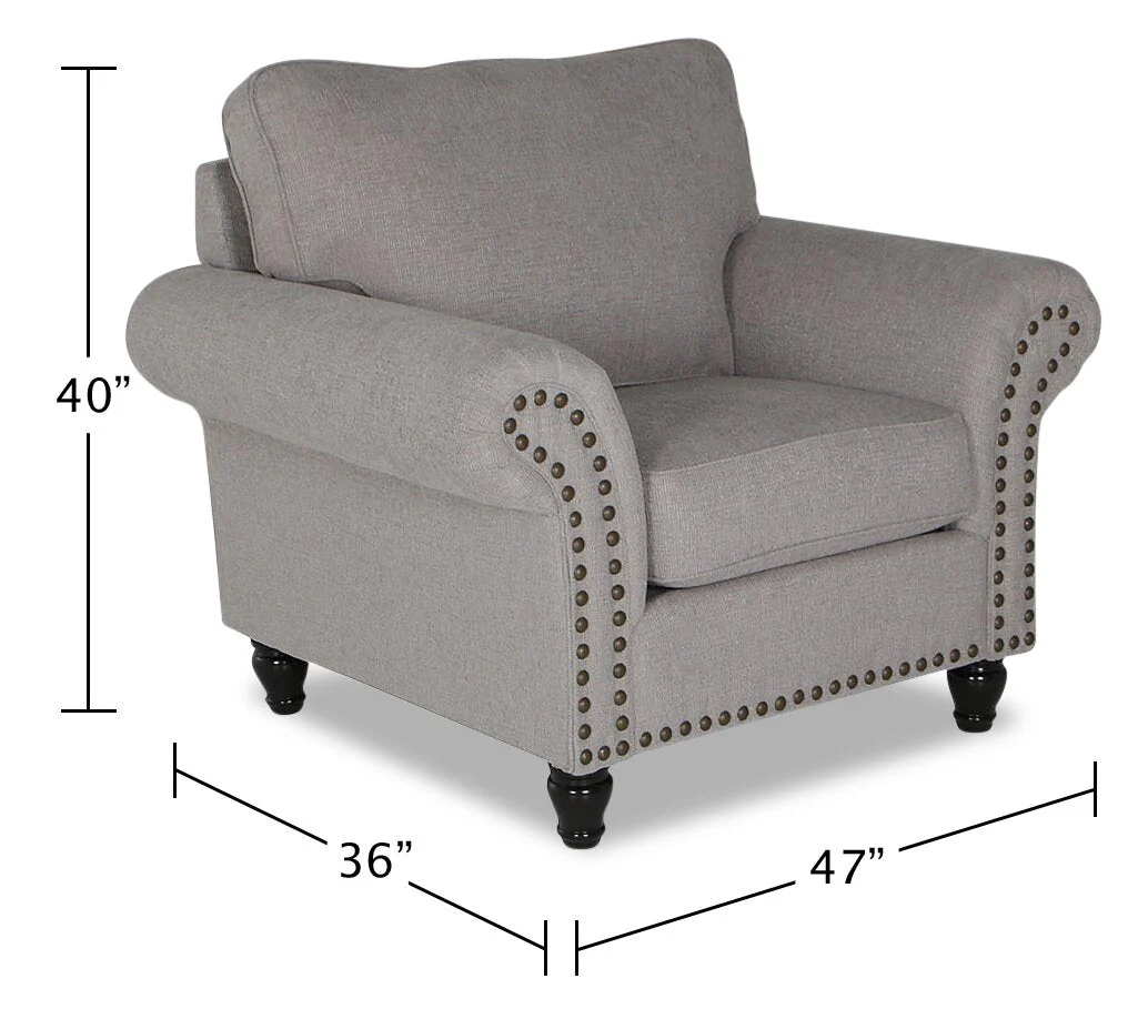 Norden Chenille Chair - Grey - Image 4