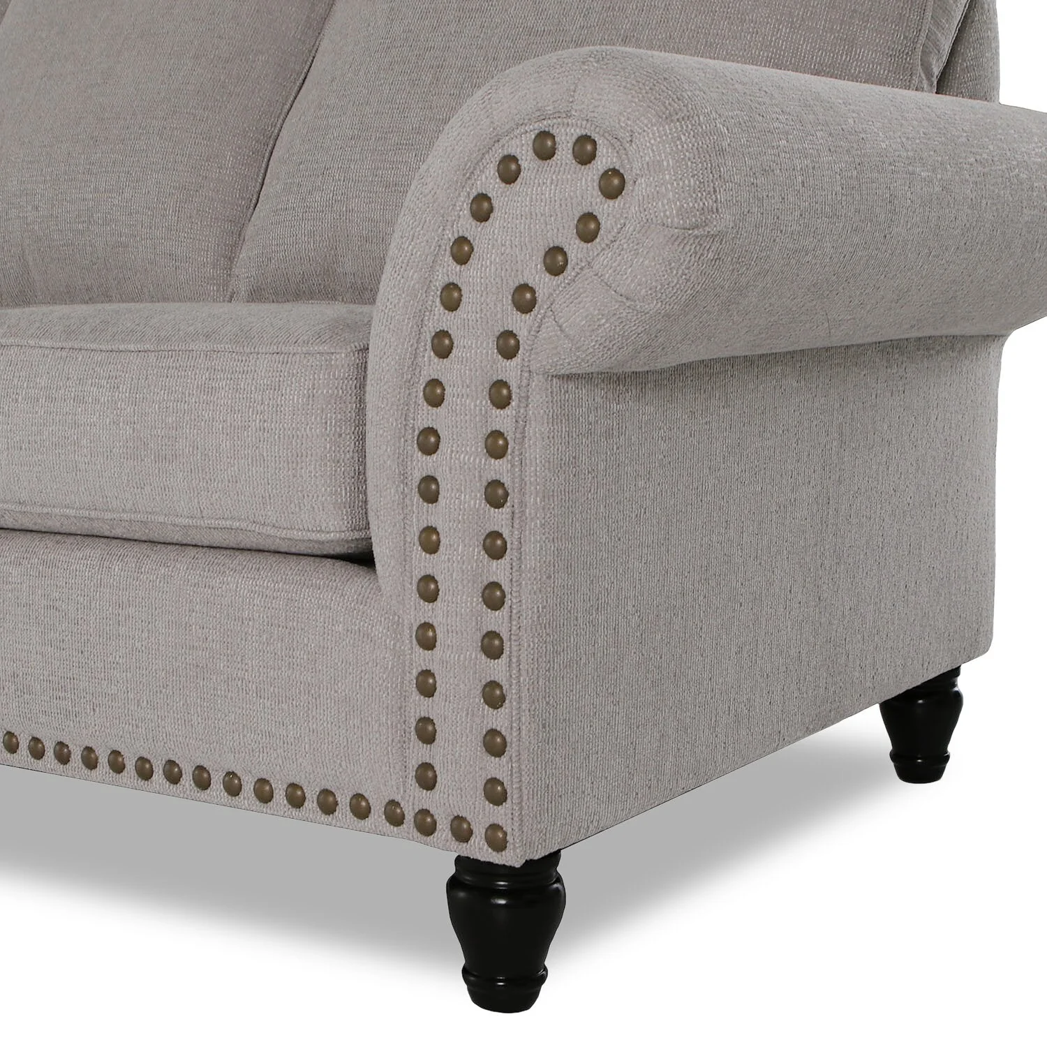 Norden Chenille Loveseat - Grey - Image 4