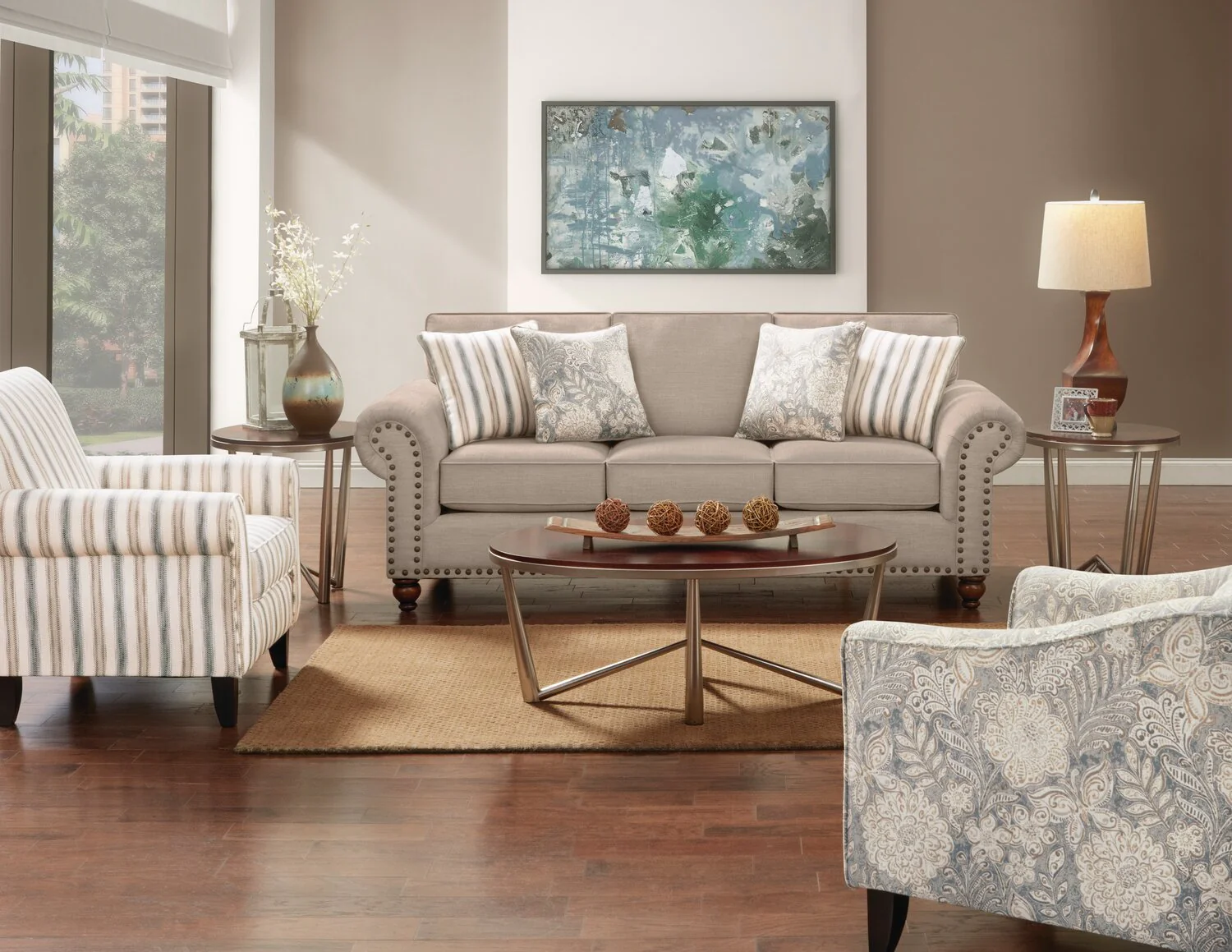 Norden Chenille Sofa - Beige - Image 7
