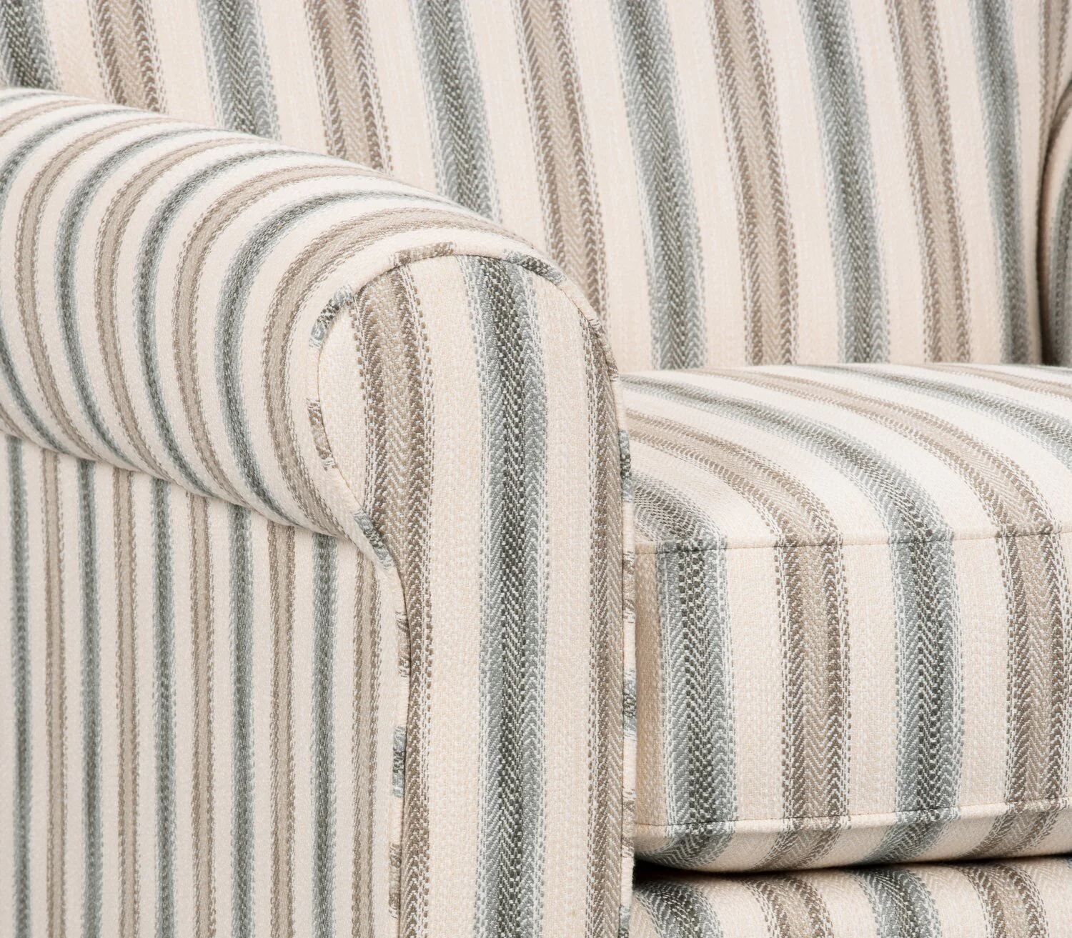 Norden Linen-Look Fabric Accent Chair - Stripe - Image 5