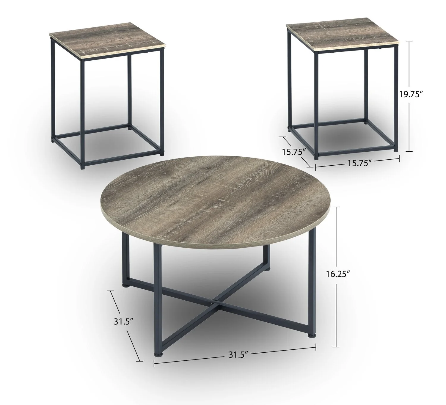 Oakmont 3-Piece Coffee and Two End Tables Package - Image 3
