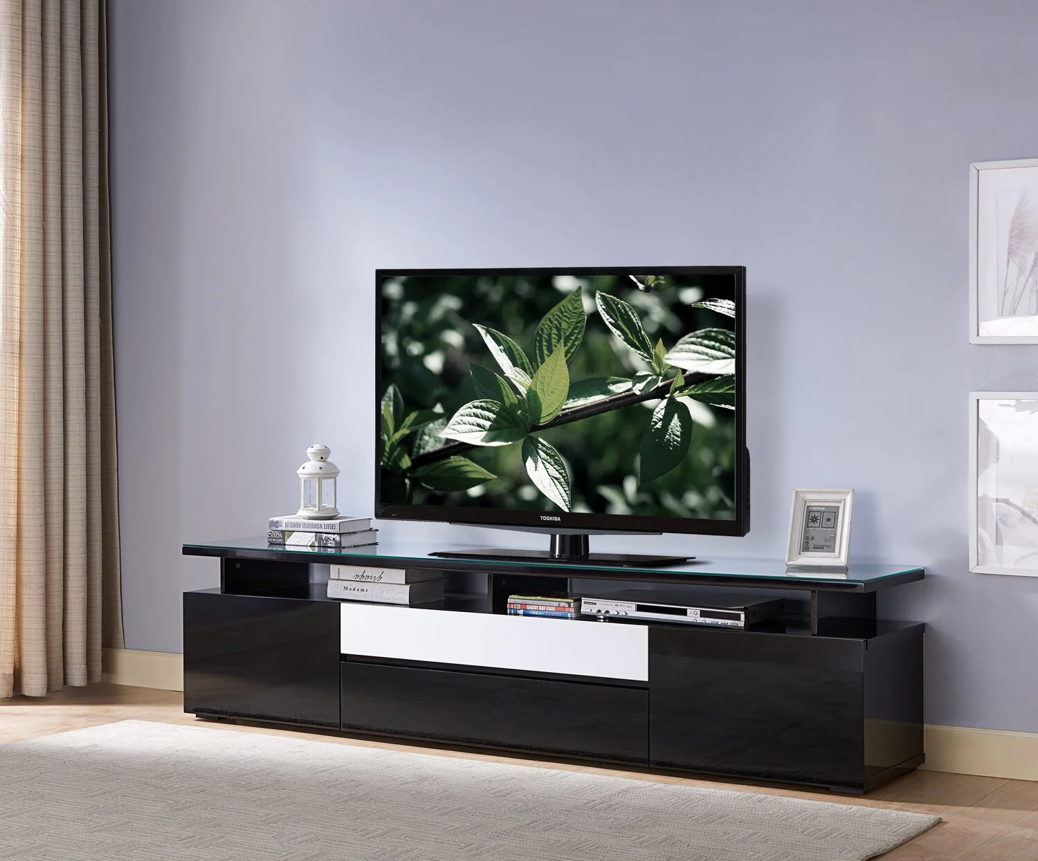 Odele 68" TV Stand - Black - Image 3