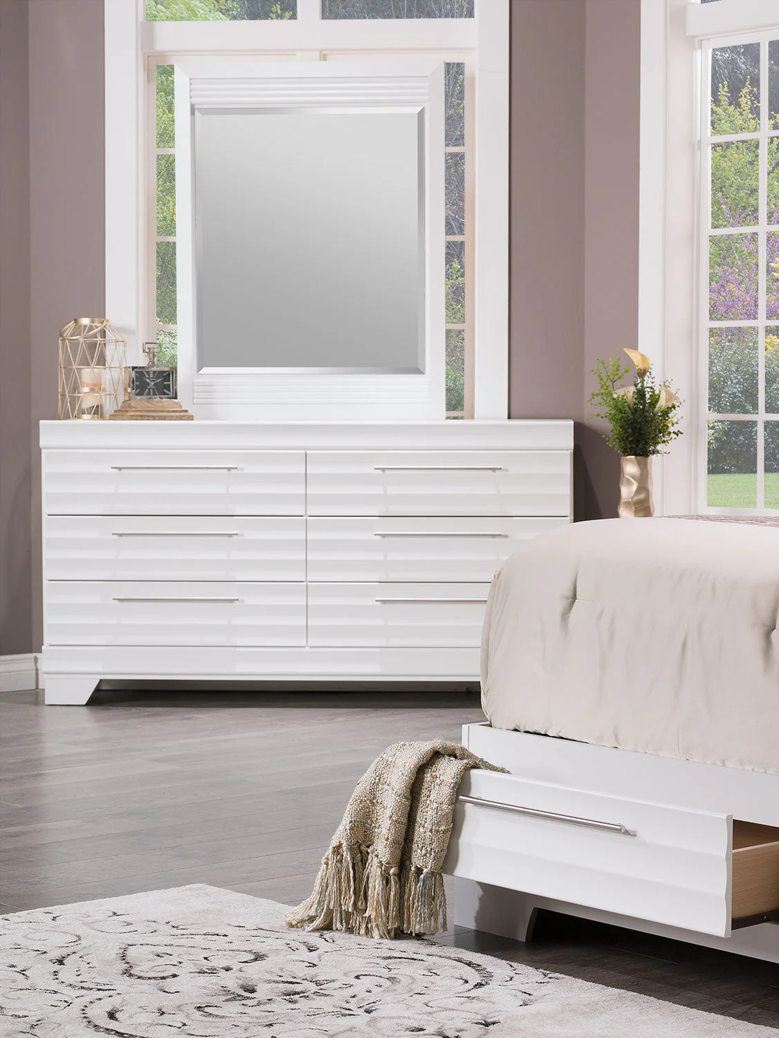 Odense 5-Piece Queen Storage Bedroom Set - White - Image 7