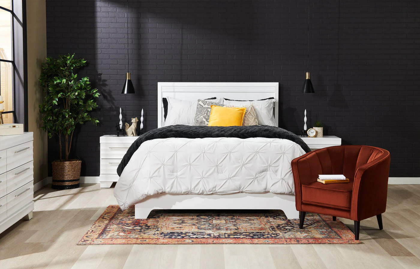 Odense Queen Bed - White - Image 7