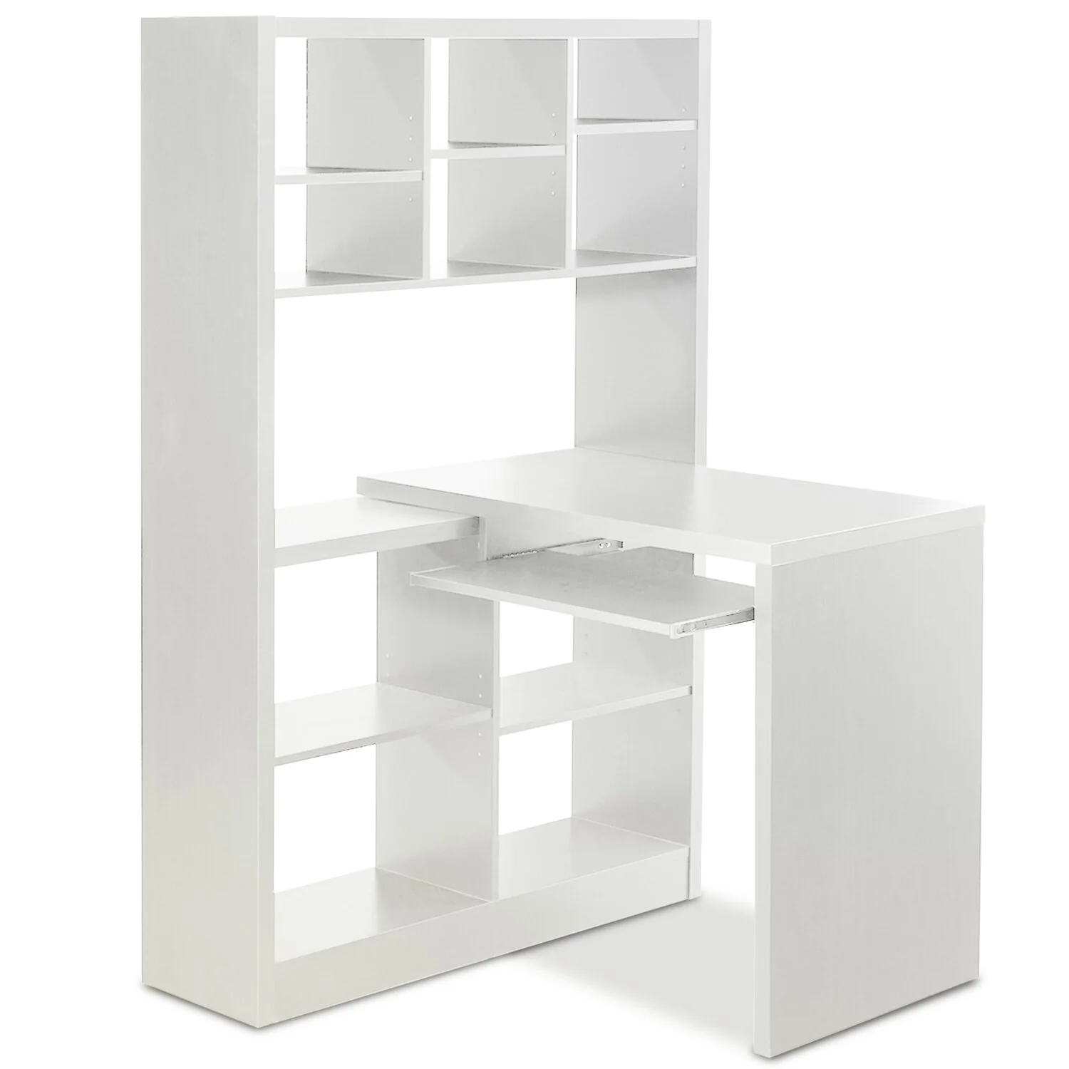 Olathe Reversible Desk with Bookcase - White